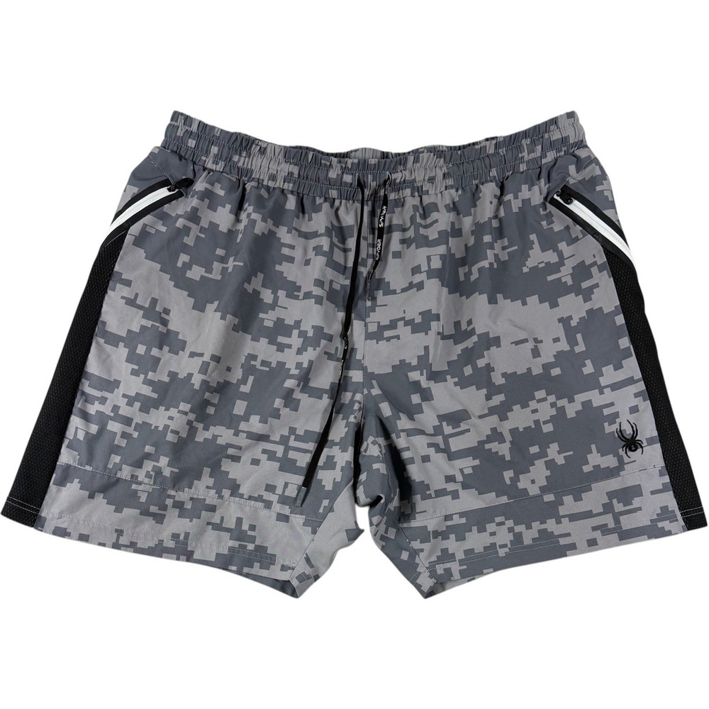 Spyder Active Men's XXL Athletic Shorts Gray Digital Camo Performance Gym Train